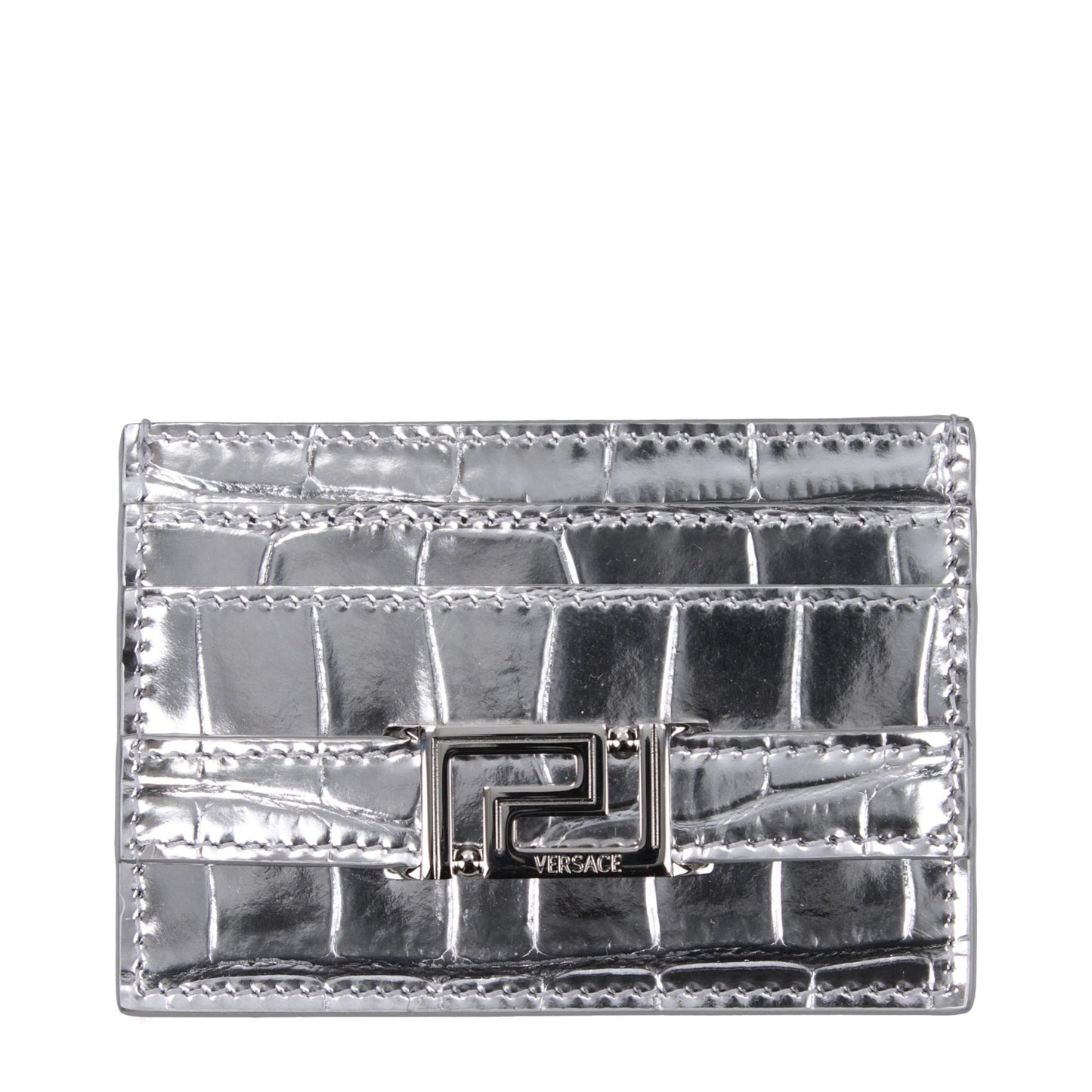 Versace Gray Leather Cardholder