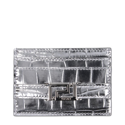 Versace Gray Leather Cardholder