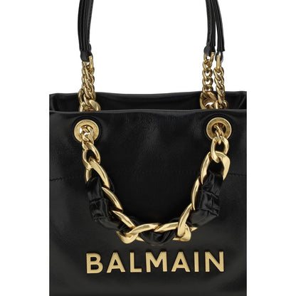Balmain Black Calf Leather Bos Taurus Shoulder Bag