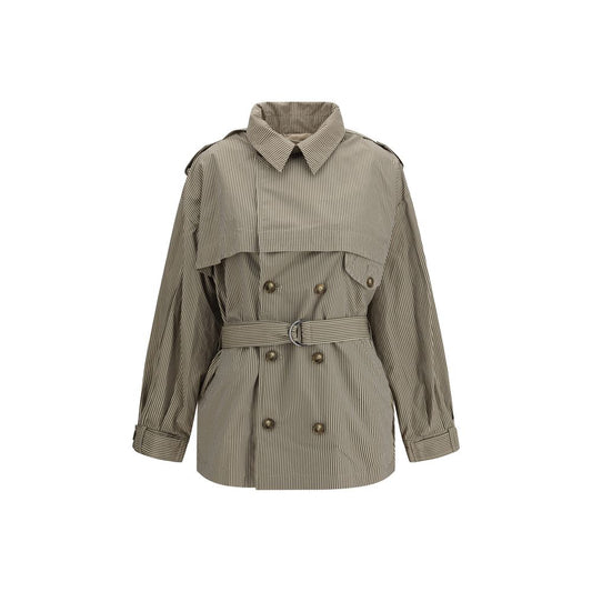 Marant Etoile Bicolor Cotton Trench Coat