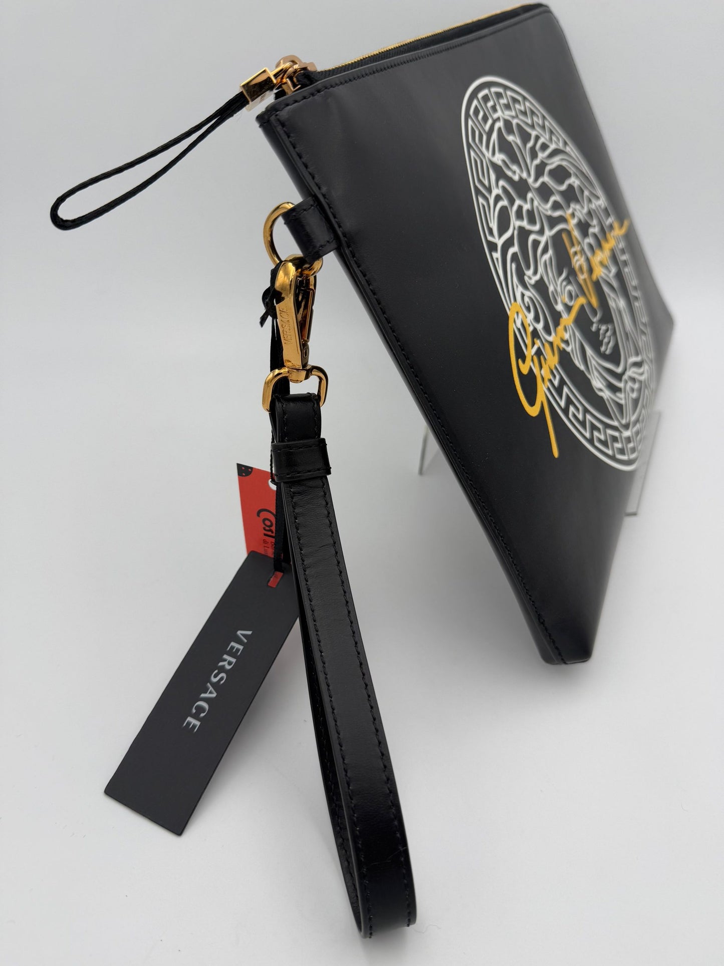 Versace VERSACE LA MEDUSA Signature Leather Clutch