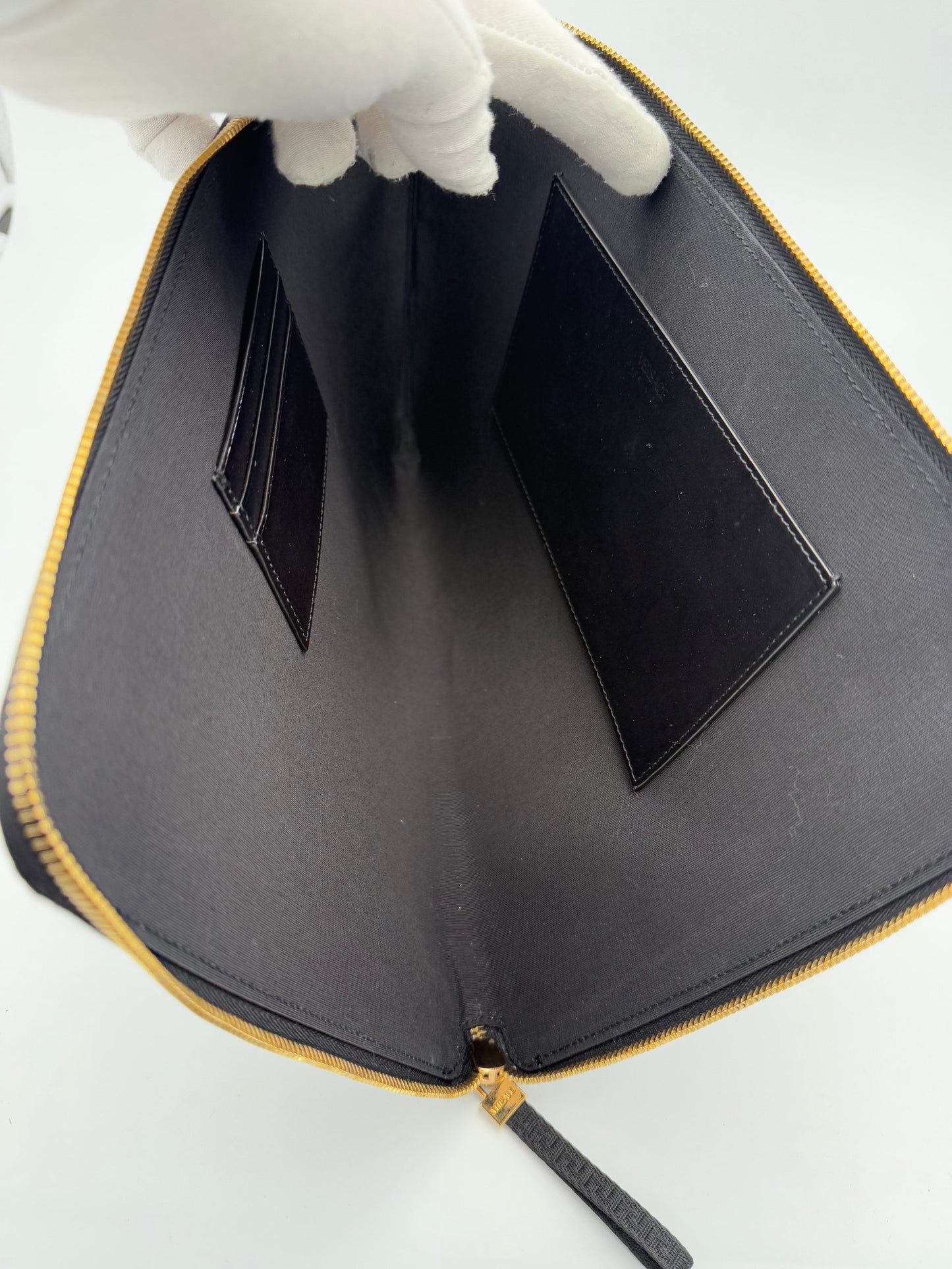 Versace VERSACE LA MEDUSA Signature Leather Clutch