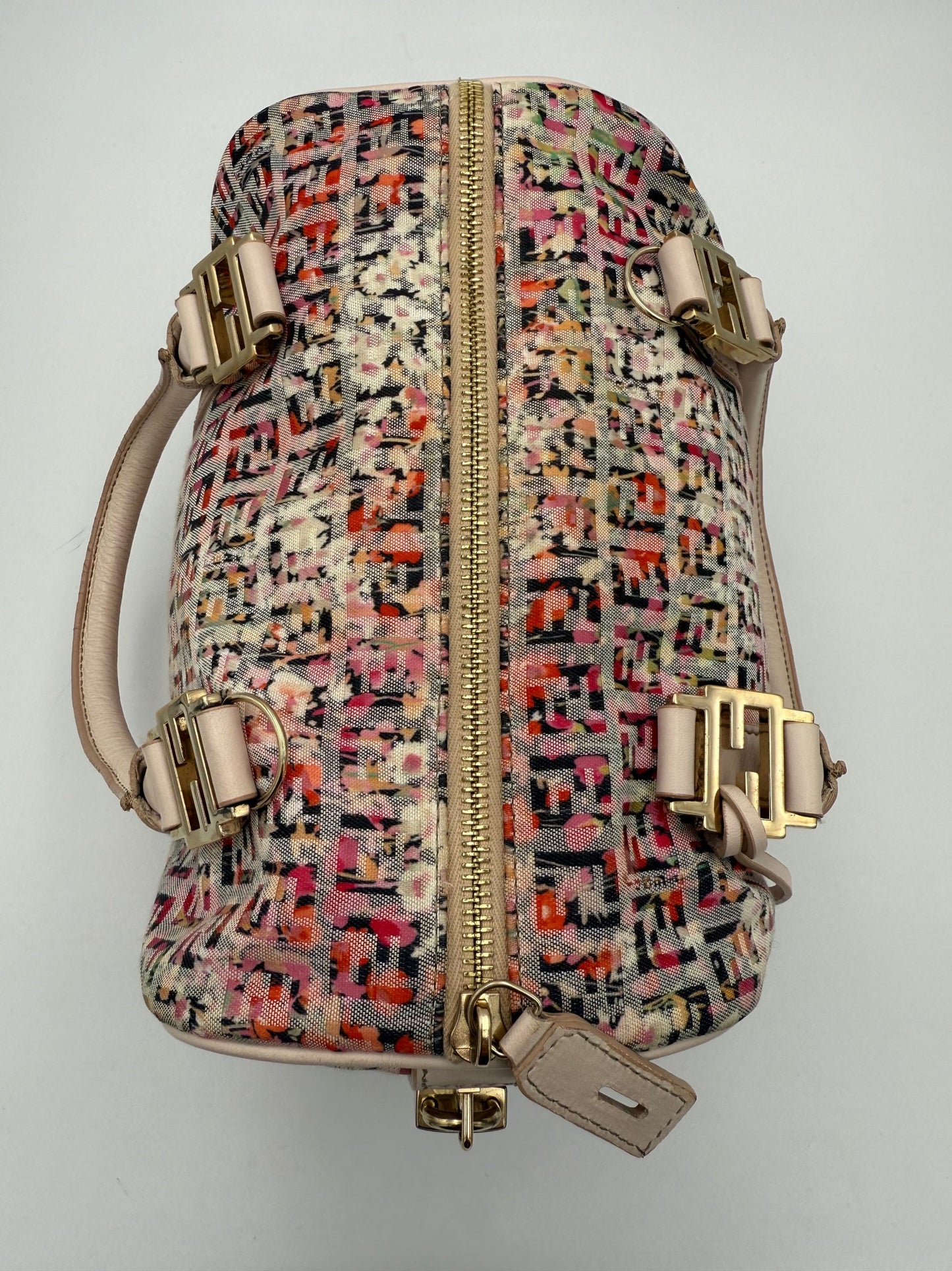 Fendi FENDI Bauletto FF Fabric Flowers Handbag