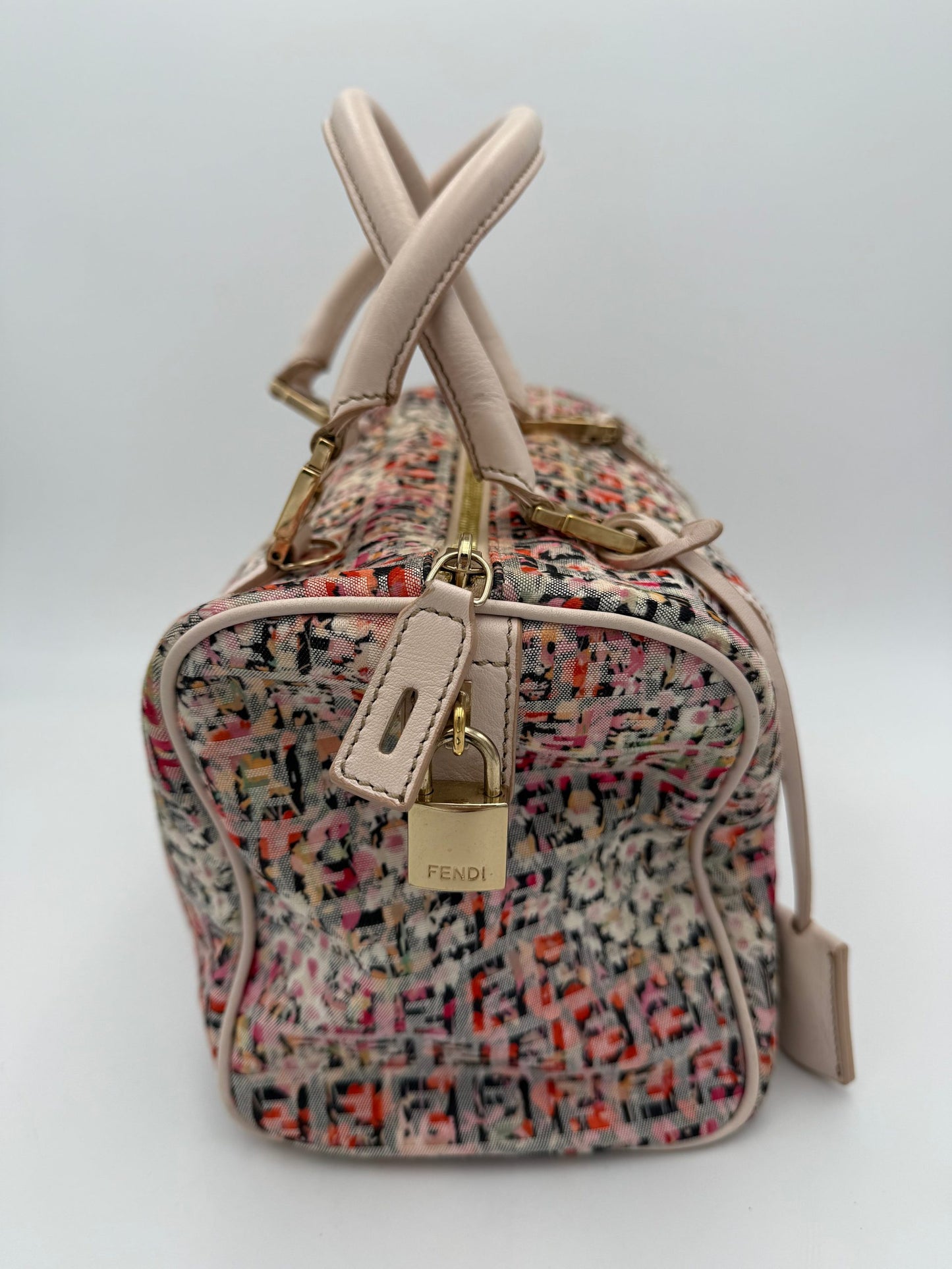 Fendi FENDI Bauletto FF Fabric Flowers Handbag