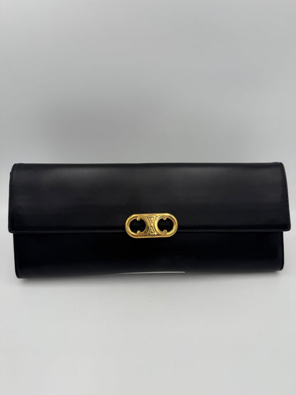 Celine CELINE TRIOMPHE Black Clutch