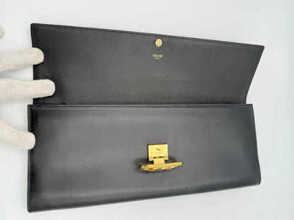 Celine CELINE TRIOMPHE Black Clutch