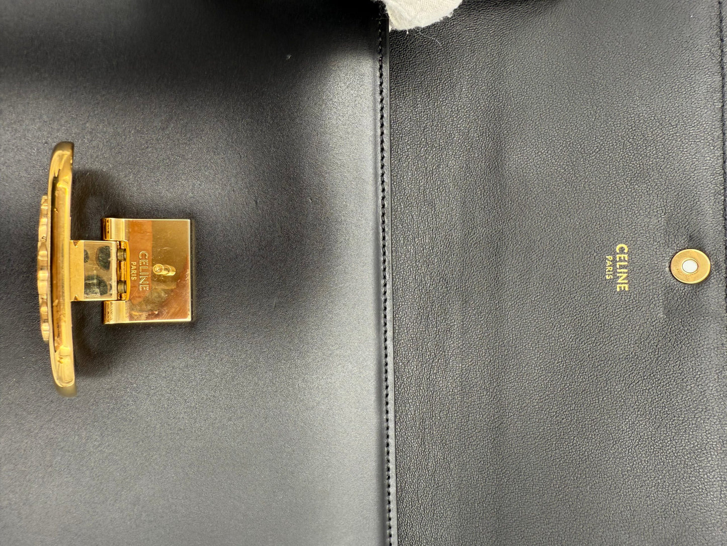 Celine CELINE TRIOMPHE Black Clutch