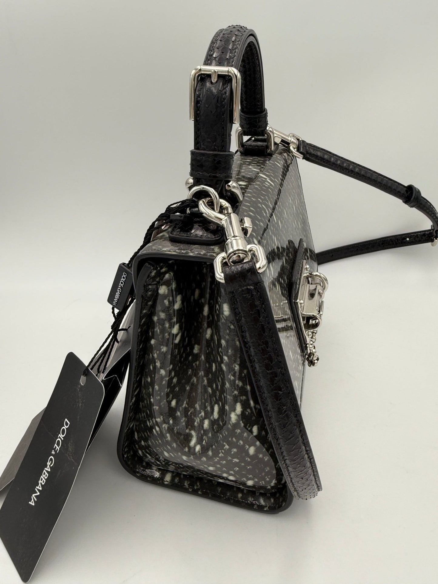Dolce & Gabbana DOLCE & GABBANA Monica Python and Patent Handbag