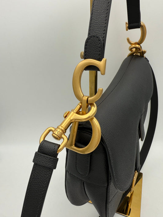 Dior DIOR SADDLE Grained Calfskin Handbag