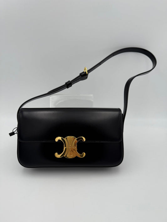 Celine CELINE CLAUDE TRIOMPHE Black Handbag