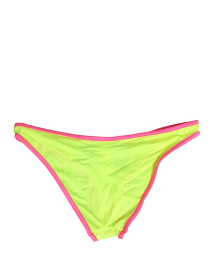 Dolce & Gabbana Yellow Pink Nylon Bottom Beachwear Bikini Underwear