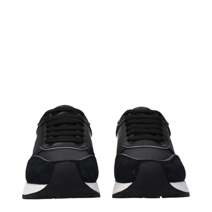 Versace Black Leather Low Top Sneakers