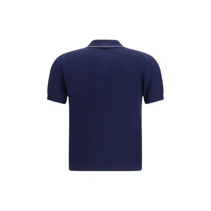 Versace Blue Cotton Polo Shirt