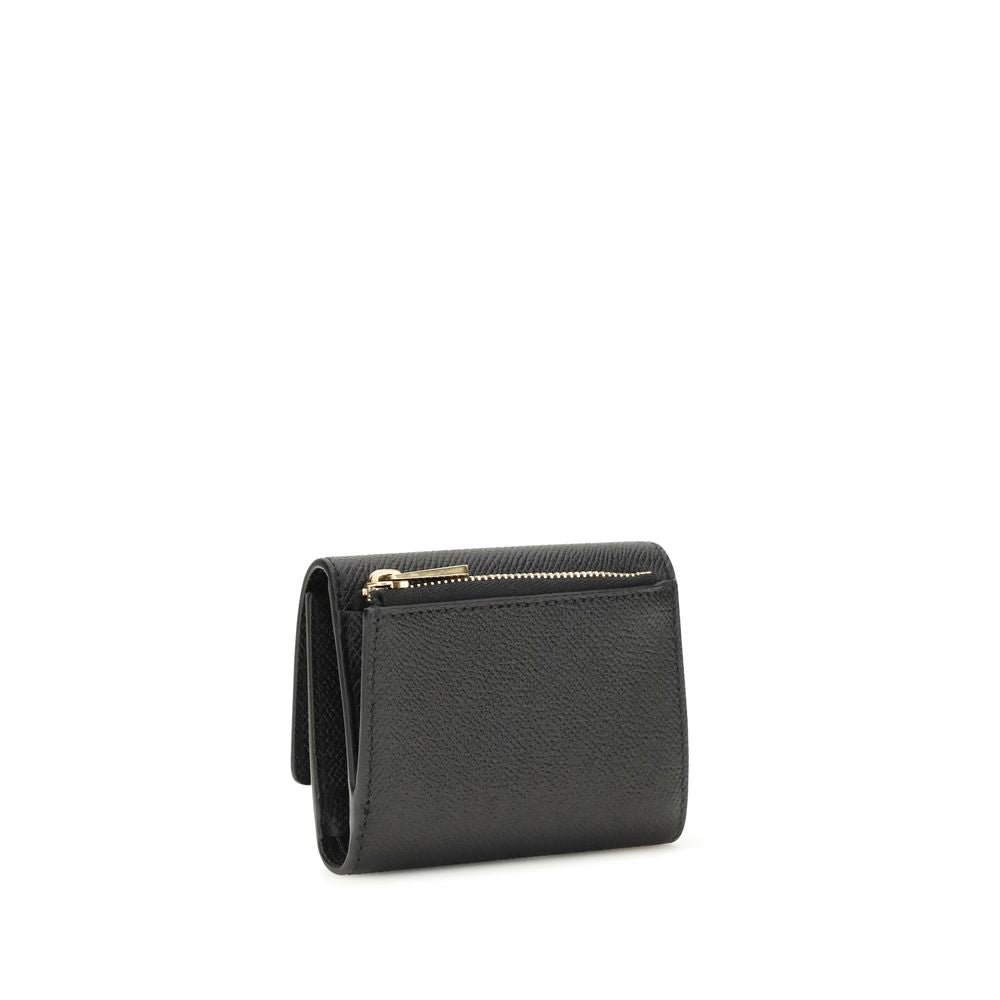 Ferragamo Black Calf Leather Bos Taurus Wallet
