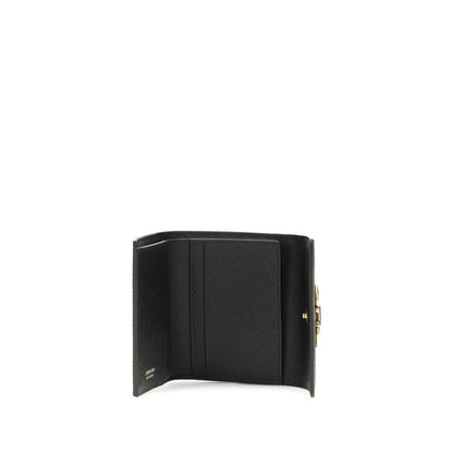 Ferragamo Black Calf Leather Bos Taurus Wallet
