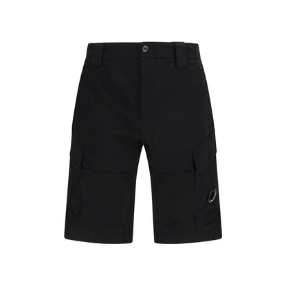 C.P. Company Black Cotton Bermuda Shorts