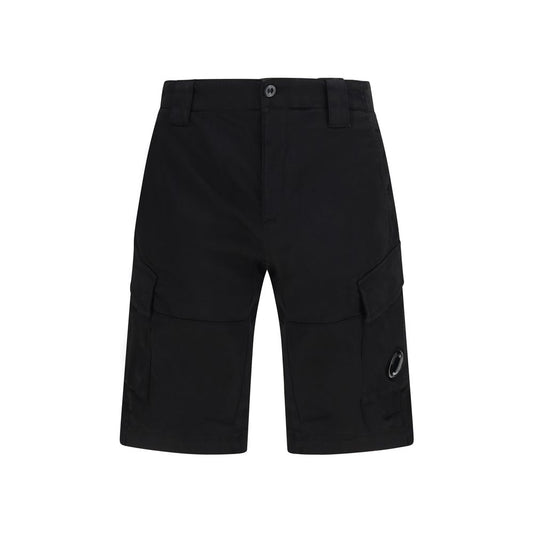 C.P. Company Black Cotton Bermuda Shorts