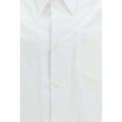Ami Paris White Cotton Shortsleeve Shirt