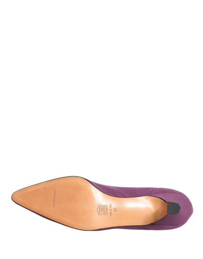 Dolce & Gabbana Shoes Purple Suede Ankle Boots Shoes