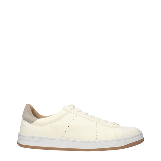 Eleventy Beige Leather Low Top Sneakers