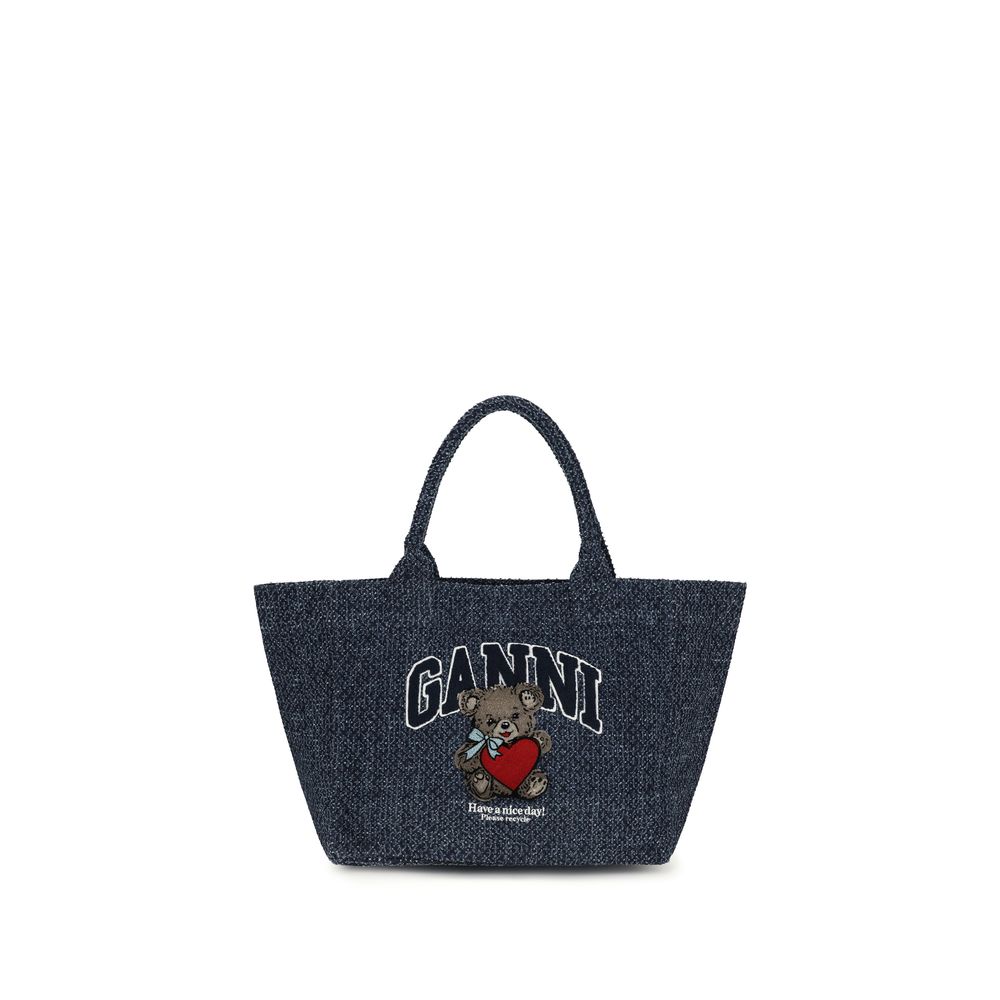 Ganni Blue Cotton Shoulder Bag