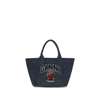 Ganni Blue Cotton Shoulder Bag