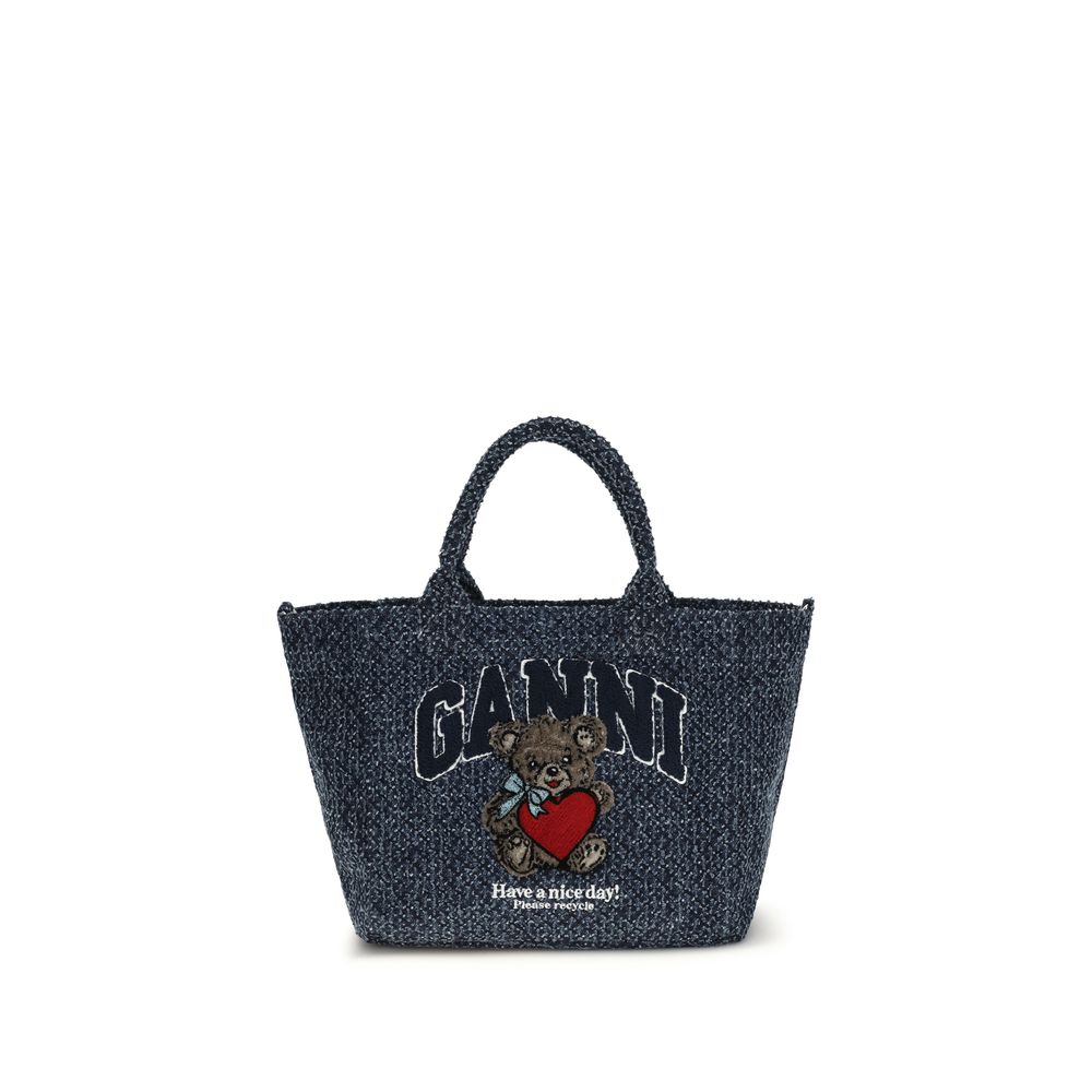 Ganni Blue Cotton Shoulder Bag