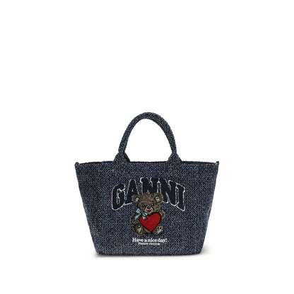 Ganni Blue Cotton Shoulder Bag