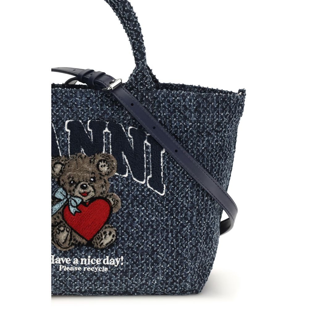 Ganni Blue Cotton Shoulder Bag