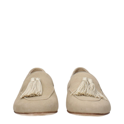 Eleventy Beige Leather Slip-On Loafers