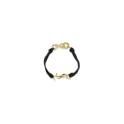 Saint Laurent Black Calf Leather Bos Taurus Bracelet