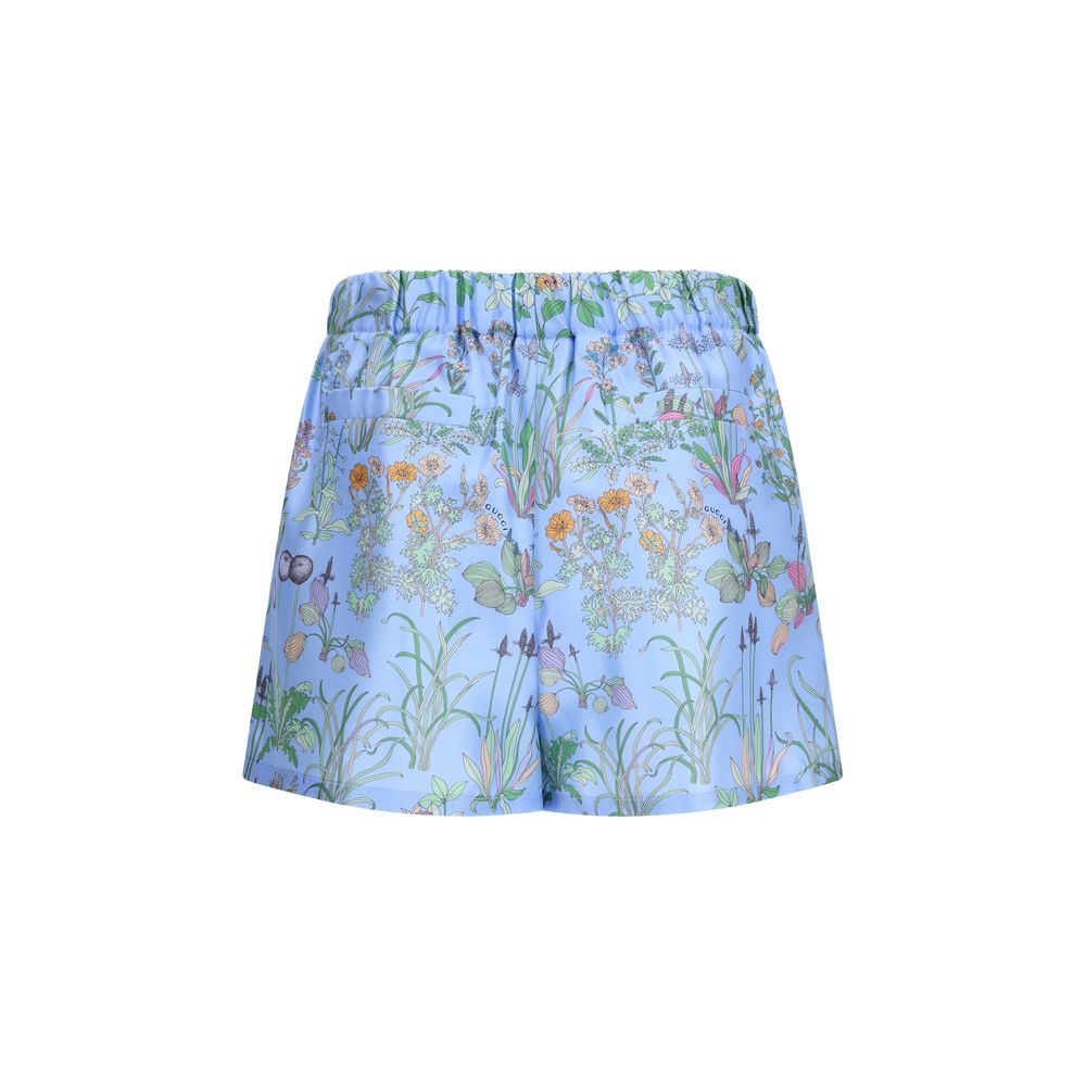 Gucci Blue Silk Shorts