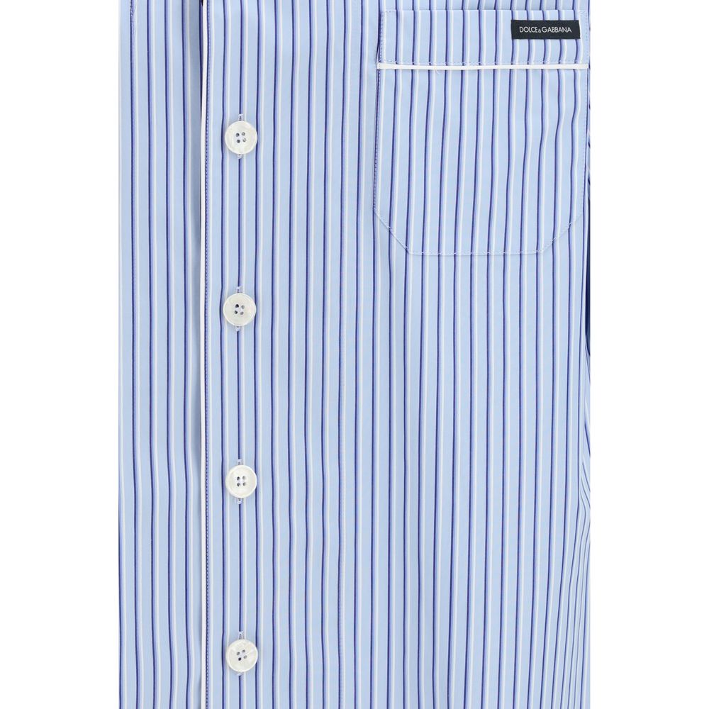 Dolce & Gabbana Blue Cotton Shortsleeve Shirt