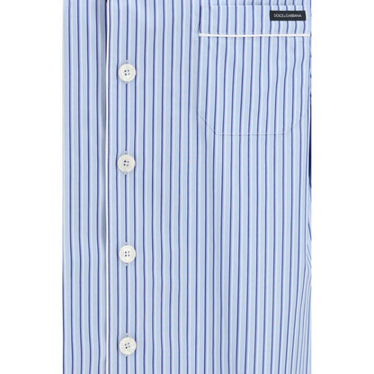 Dolce & Gabbana Blue Cotton Shortsleeve Shirt