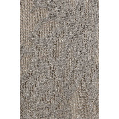 Brunello Cucinelli Gray Linen Casual Dress