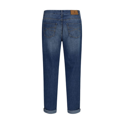Brunello Cucinelli Blue Cotton Relaxed Fit Jeans