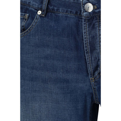 Brunello Cucinelli Blue Cotton Relaxed Fit Jeans