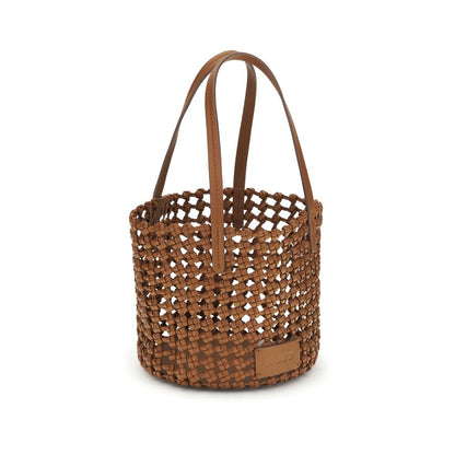 Staud Brown Calf Leather Bos Taurus Backet Bag