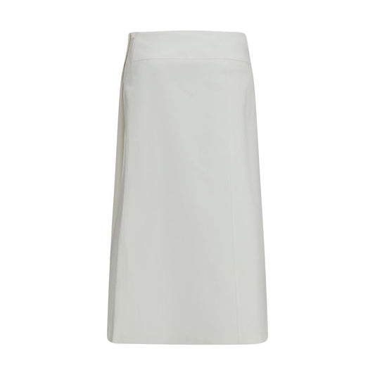 RIER White Cotton Midi Skirt