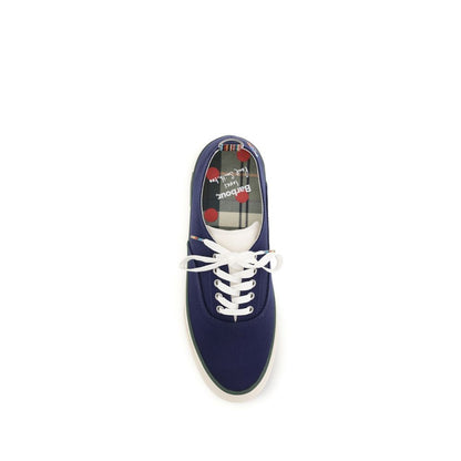 Barbour Blue Cotton Low Top Sneakers