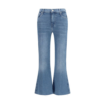 7FOR Blue Cotton Flared Jeans