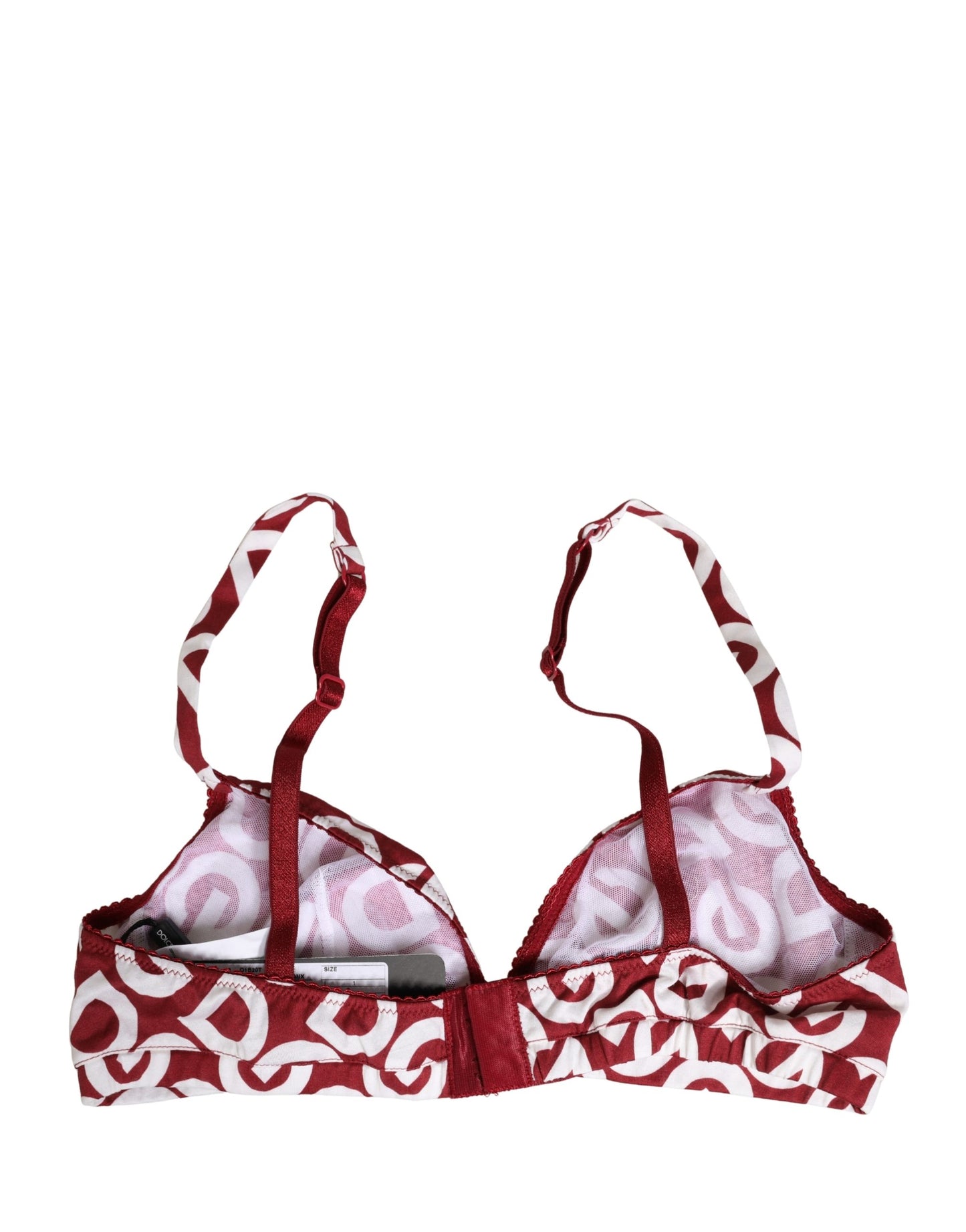 Dolce & Gabbana Red Logo Monogram Cotton Soft Cup Bra Underwear