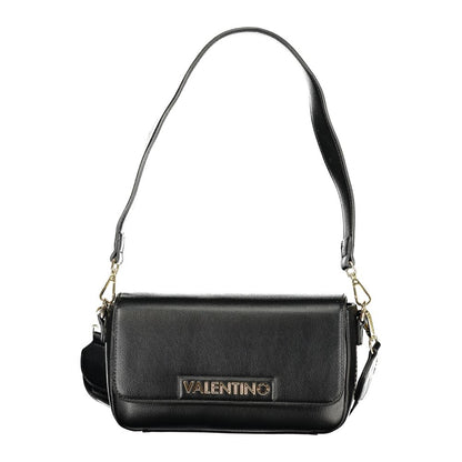 Mario Valentino Nero Poliuretano Women Bag with Adjustable Shoulder Strap