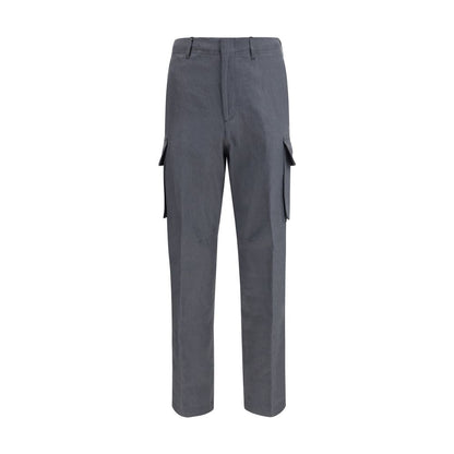 Lardini Gray Linen Cargo Pants
