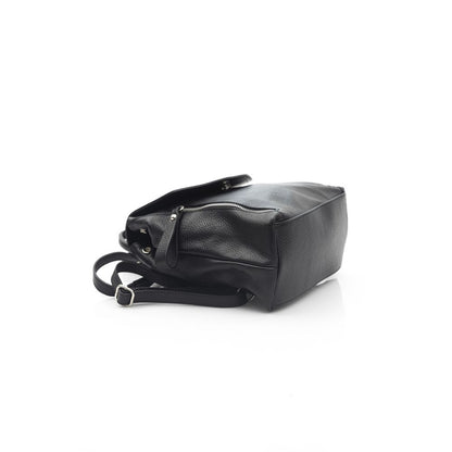 Baldinini Trend Black Leather Women Backpack