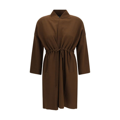 Ella Brown Viscose Coat