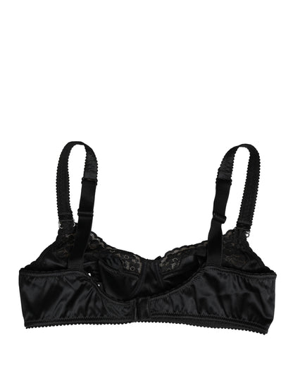 Dolce & Gabbana Black Semi-Pad Underwire Balconette Bra Underwear
