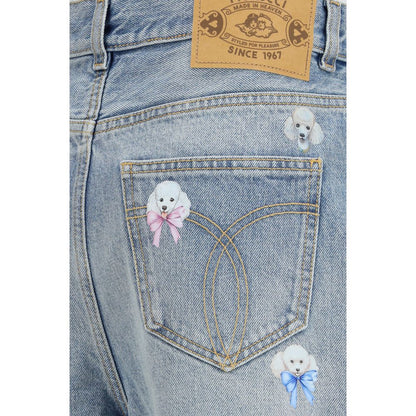Fiorucci Blue Cotton Relaxed Fit Jeans