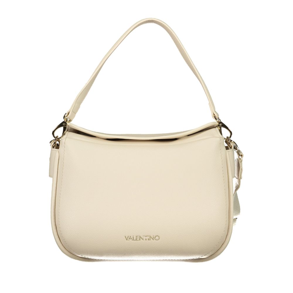 Mario Valentino Beige Polyurethane Women's Bag with Removable Shoulder Strap