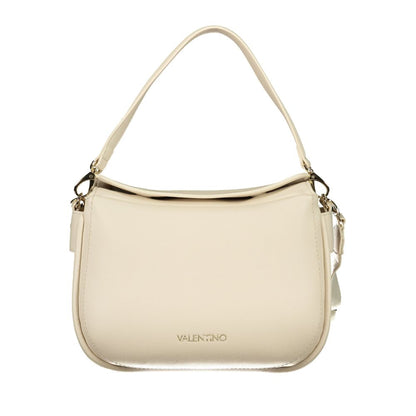 Mario Valentino Beige Polyurethane Women's Bag with Removable Shoulder Strap